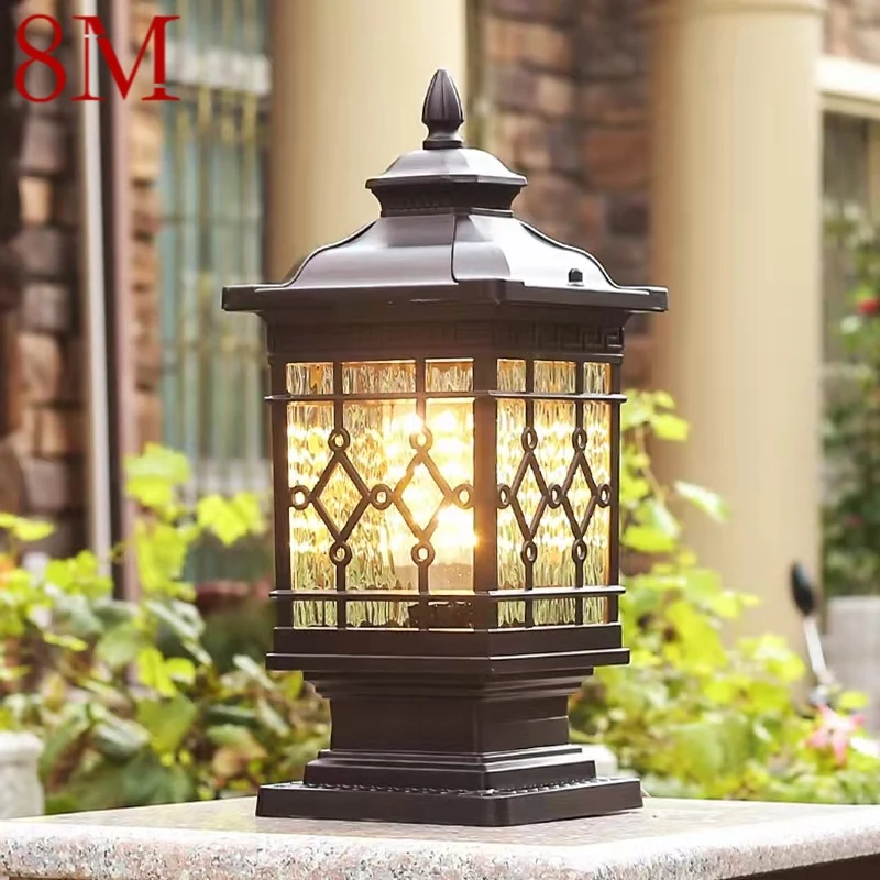 

8M Outdoor Classical Post Lamp Simple Electricity LED Pillar Light Waterproof for Villa Courtyard Retro Garden Landscape