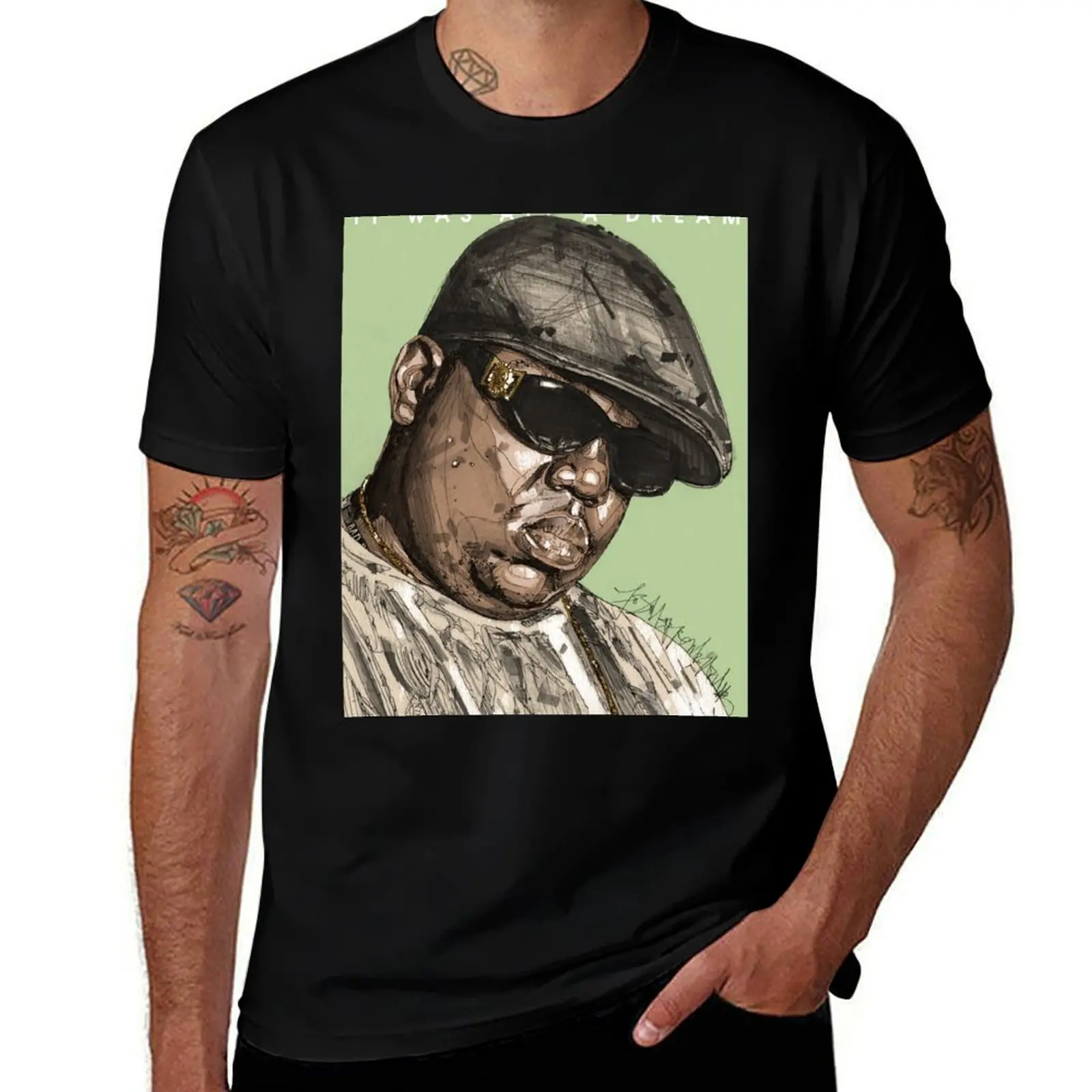 Фото Футболка с рисунком Biggie Smalls, футболка с короткими рукавами для занятий в тренажерном зале №1