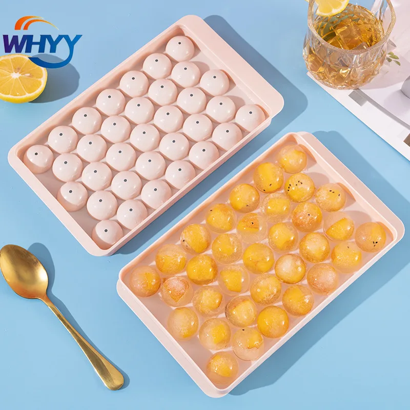 

WHYY креативный круглый поднос для льда без бисфенола А, льдогенератор с крышкой, Пластиковая форма для льда, холодильник, фотобокс, кухонные ...