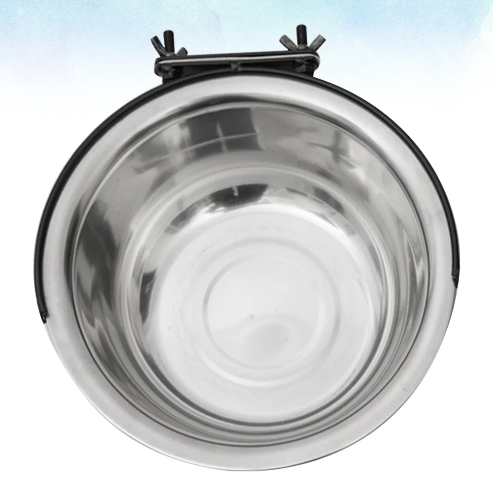 

Stainless Steel Feeding Bowls, Cage Hanging Bowl, Cat Water Bowls with Clamp Holder, 150ml, Bowl for Kennel Crate Playpen (