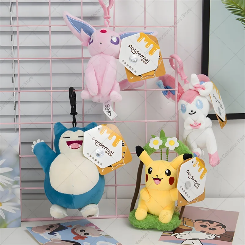 Фото Оригинальные плюшевые игрушки Pokemon Umbreon Mimikyu Gengar Snorlax, милые куклы Sprigatito Fuecoco Quaxly Pamo Peluche, подвески, подарки для детей №3