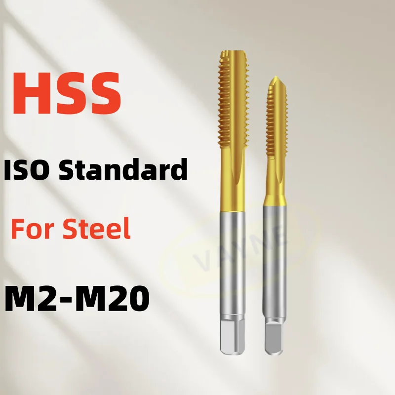 

1 шт., HSS луженый стандарт ISO, метчики с прямыми канавками M2M3M4M5M6M7M8M9M10M12M14M16M18M20M22, метчик для машинной резьбы