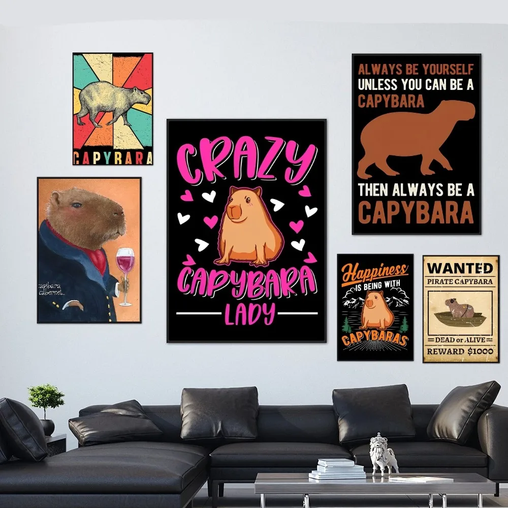 

Animal Capybara Poster Paper Print Home Living Room Bedroom Entrance Bar Restaurant Cafe Art Painting Decoration