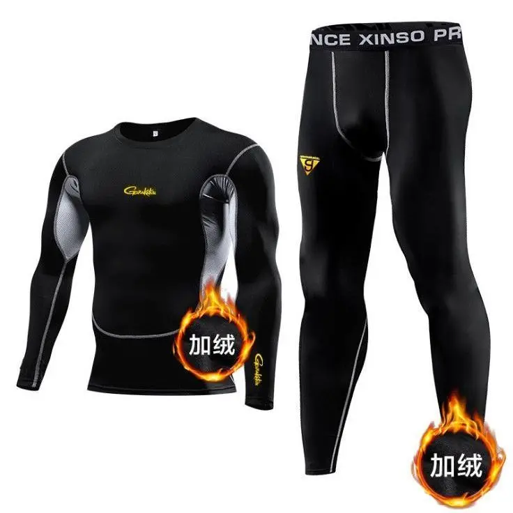 

New Autumn Winter Fishing Thermal Underwear Set Outdoor Cold Lock Temperature Quick Dry Fleece Fishing Clothing Set
