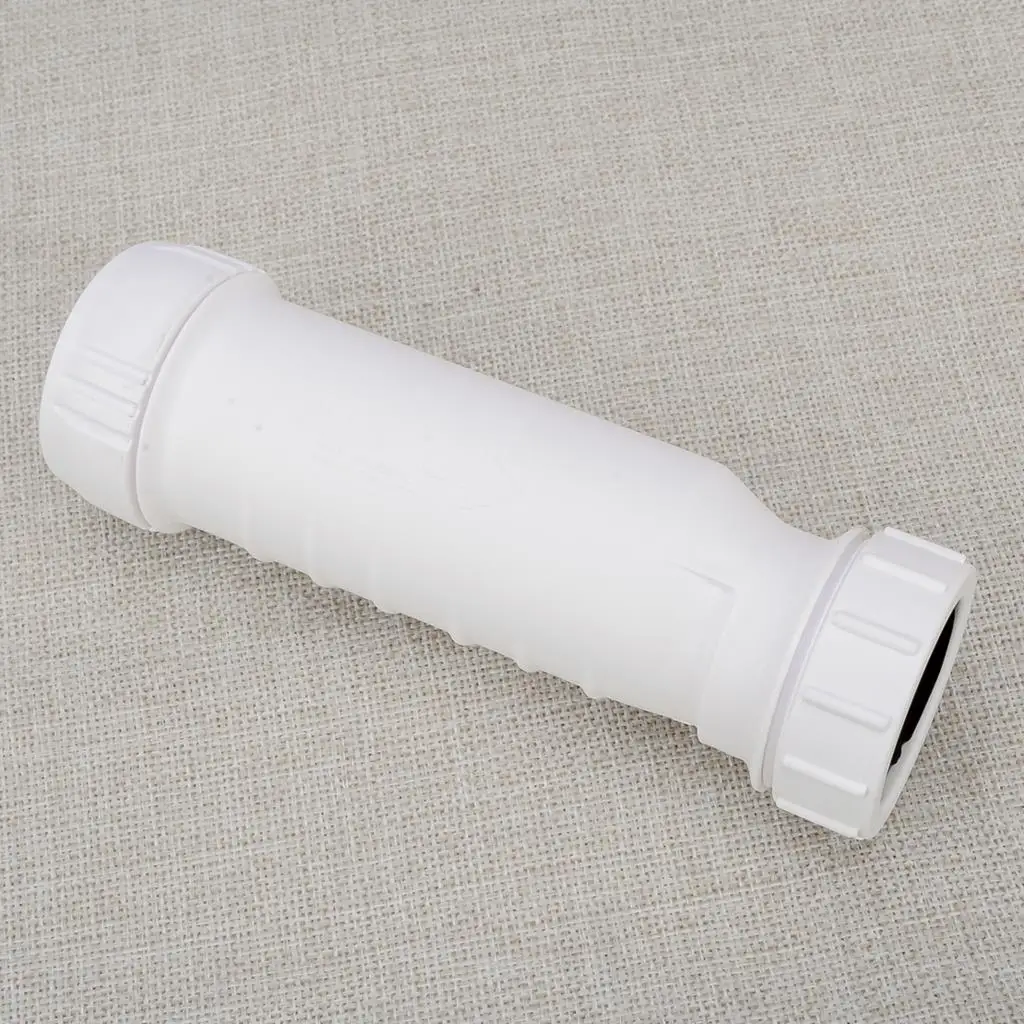 

White PVC Plastic Sink Deodorant Strainer Drain Pipe Hose For RV Mobile Home Camper Bathroom Restroom