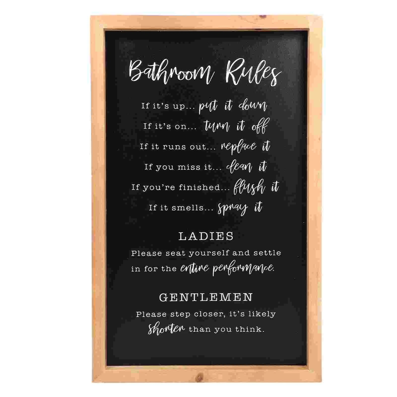 

Bathroom Decor Sign Farmhouse Signs Plaque Restroomrustic Home Decoration Trendy Toilet Sayings Rules Rule Wall Funny Framed