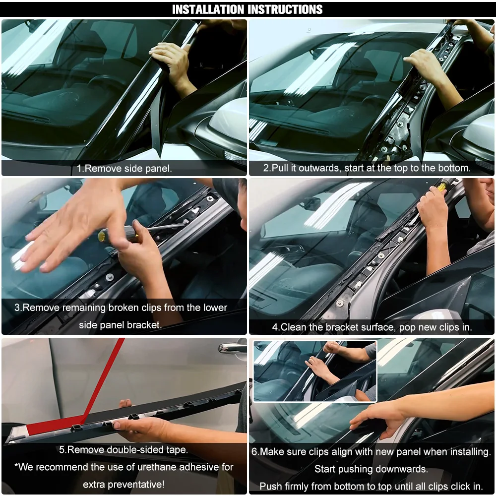 Переднее левое и правое ветровое стекло 2 шт. верхняя отделка молдинг для Ford Explorer