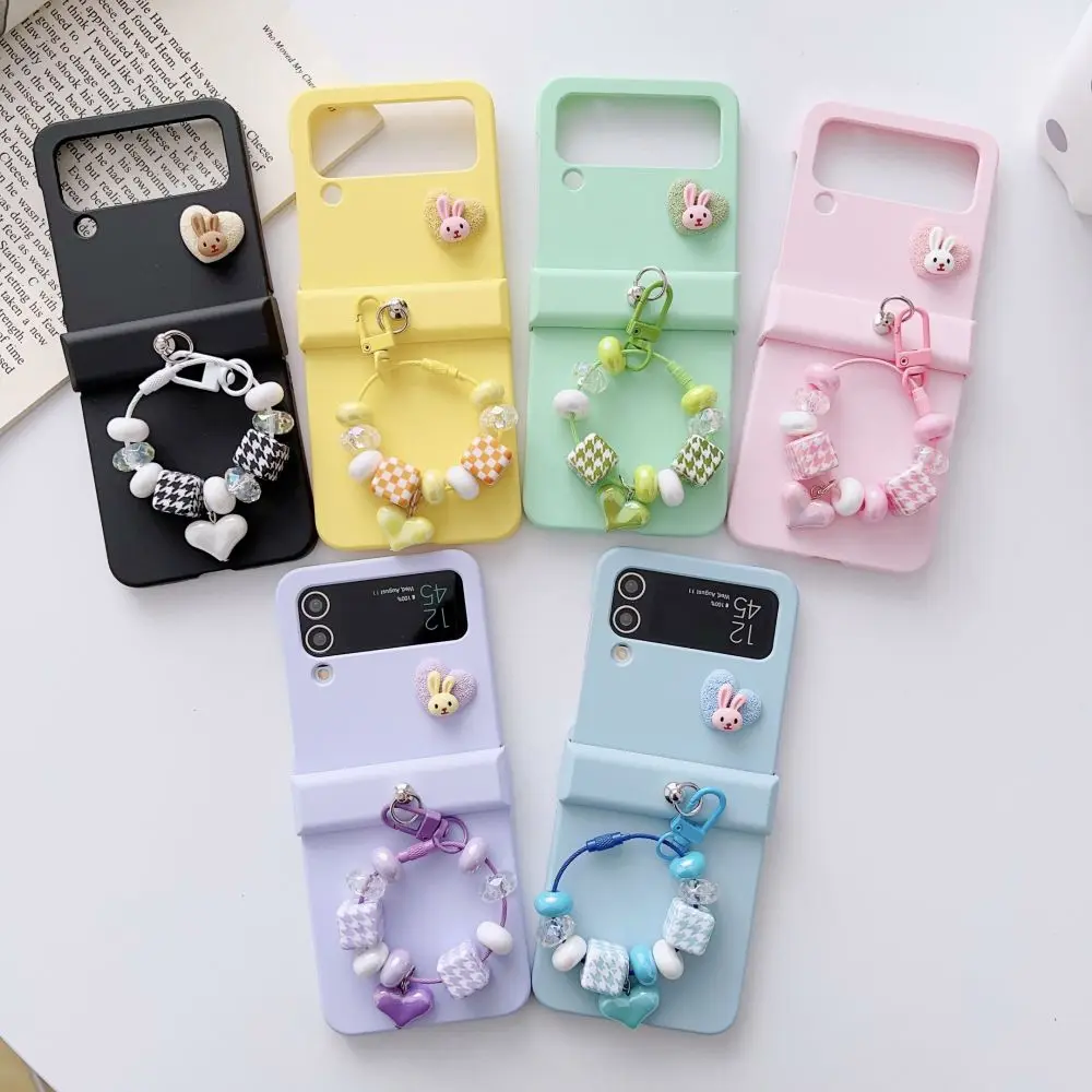 For Samsung Galaxy Z Flip 4 Case Z Flip 3 5G Cute Bracelet Frosted Case Hinged All-inclusive Shockproof Protection Hard cover