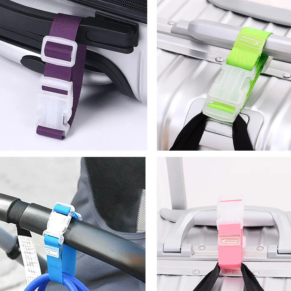 

2/3 Adjustable Luggage Strap Anti-lost Clip Bag Fixing Travel Nylon Belt Suitcase Bag Hanging Buckle Strap Green
