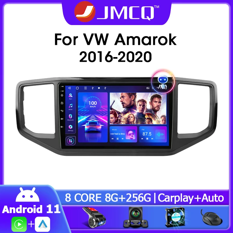 JMCQ 2 din Android 11 Car Radio For Volkswagen Amarok1 2016-2020 Multimedia Video Player Navigation GPS 4G Carplay Auto Stereo