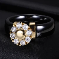 yw gairu minimalistic black white ceramic sweetheart ring fashion korean promise jewelry engagement valentines day gift