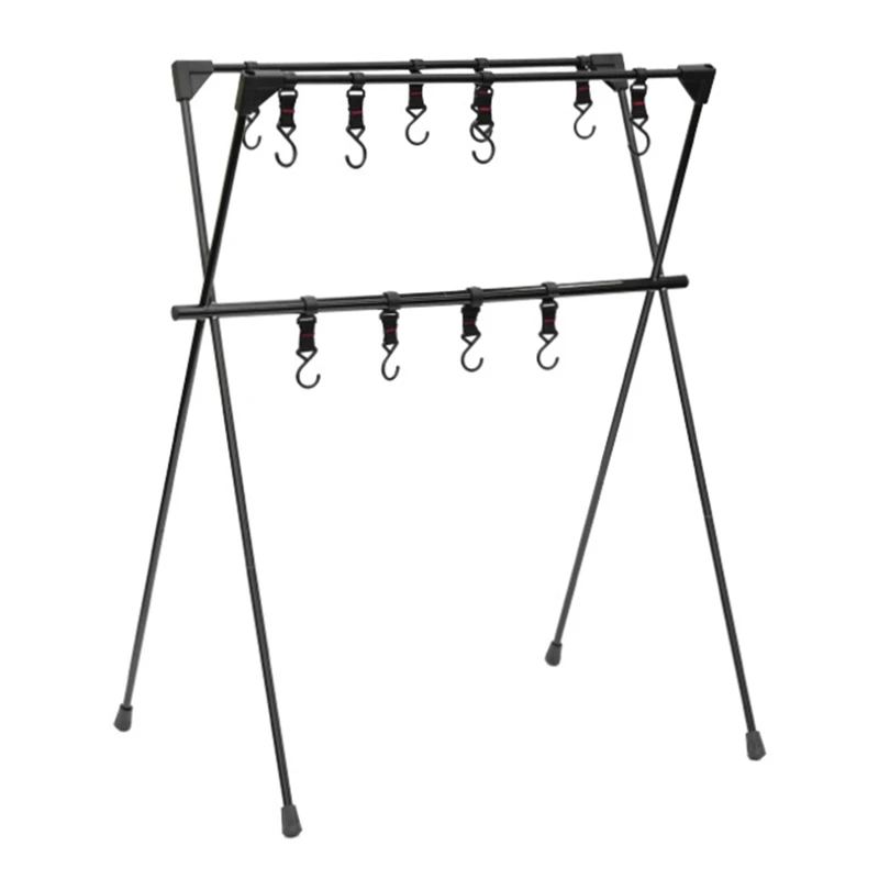 

Outdoor Camping Portable Double-Layer Rack Camping Rack Triple-Cornered Rack Folding Light Rack Storage Rack Bracket