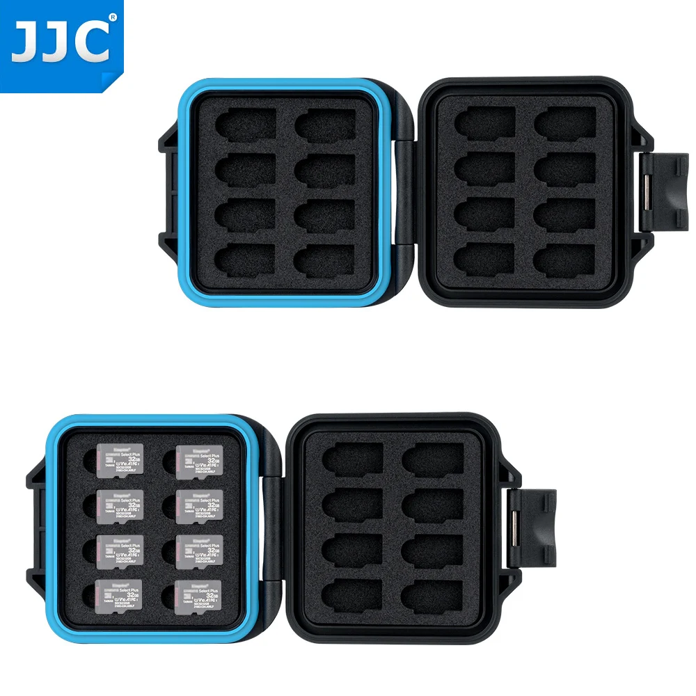 JJC Ultra-thin Micro SD Card Holder Wallet Memory Card Case Storage MicroSD Card Organizer Waterproof for 16 TF Cards Hard Shell