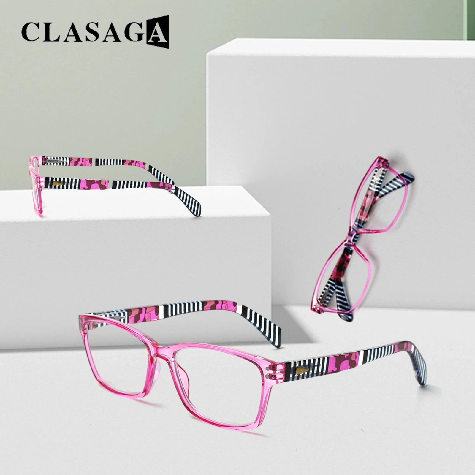 

CLASAGA 2023 New Rectangular Reading Glasses for Men And Women Universal Fashion High Quality HD Diopter Prescription Eyeglasses