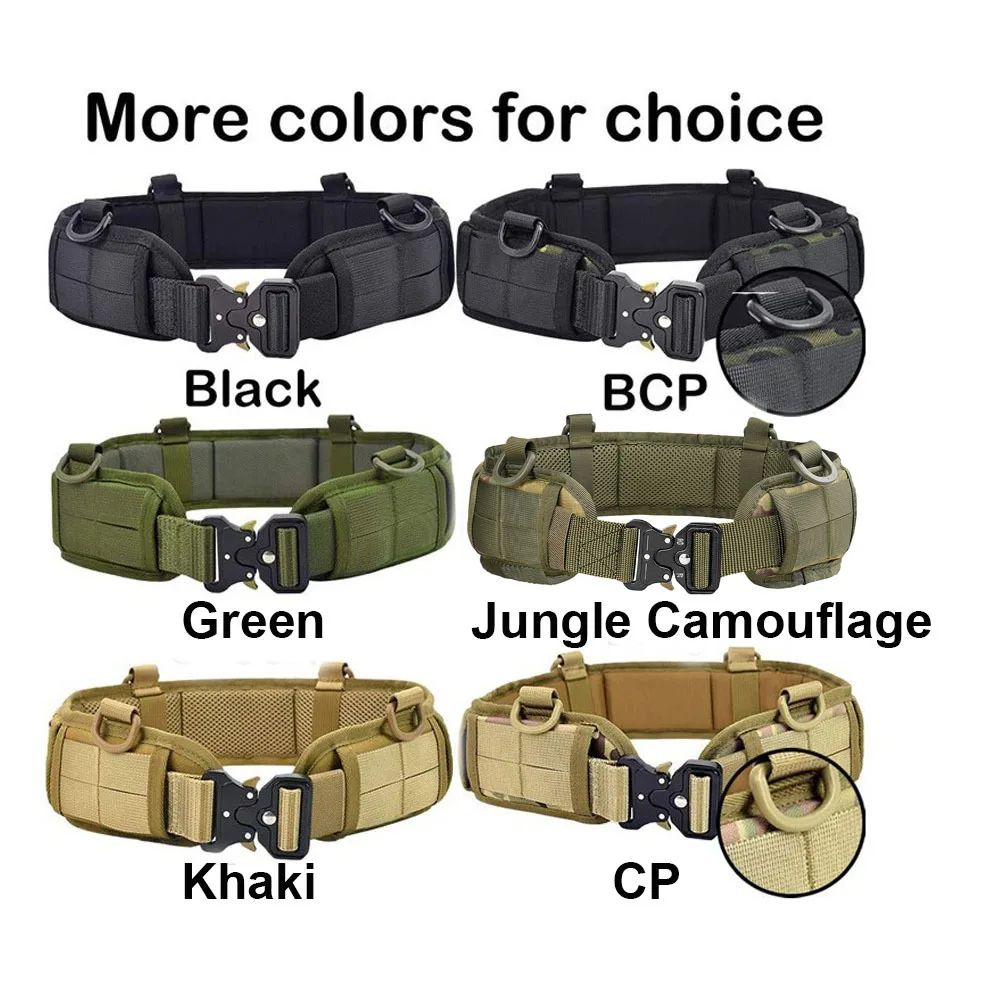 

Military Tactical Adjustable Belt Outdoor Work Molle Battle Belt Combat Battle Load Bearing Patrol Belt Cummerbunds Universal