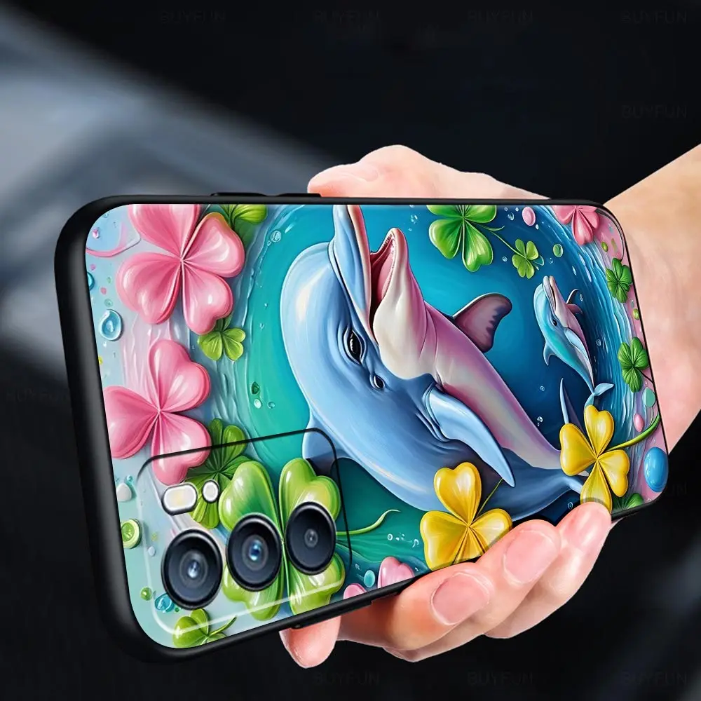 Фото Чехол для телефона Oppo A98 A80 A79 A78 A54 A53 A17 Reno 10 11 12 13 F 6 Find X5 Pro 5G, чехол с изображением морских животных, милый дельфин, морская черепаха №5
