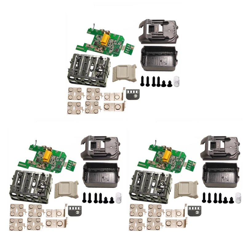 

3X Plastic Case Nesting Single Cell Protection Detection Protection Board PCB For Makita 18V Battery BL1840 BL1850