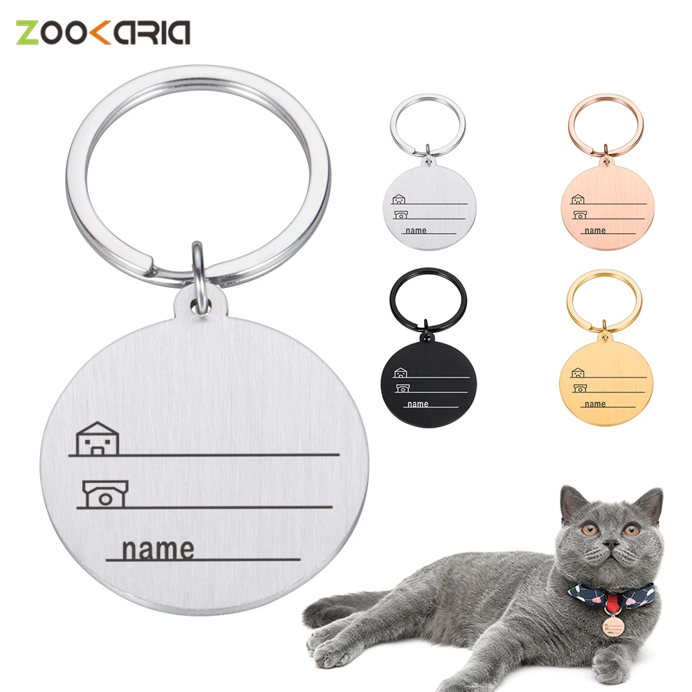 

Engraved Pet Id Tags Custom Dog Tag Personalized Collar Necklace for Kitten Puppy with Name Address Dogs Accessories Pets Items