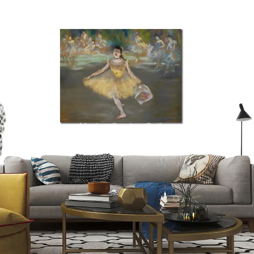 Картина маслом Земалу &quotБалетные танцоры Эдгар Дега&quot синяя