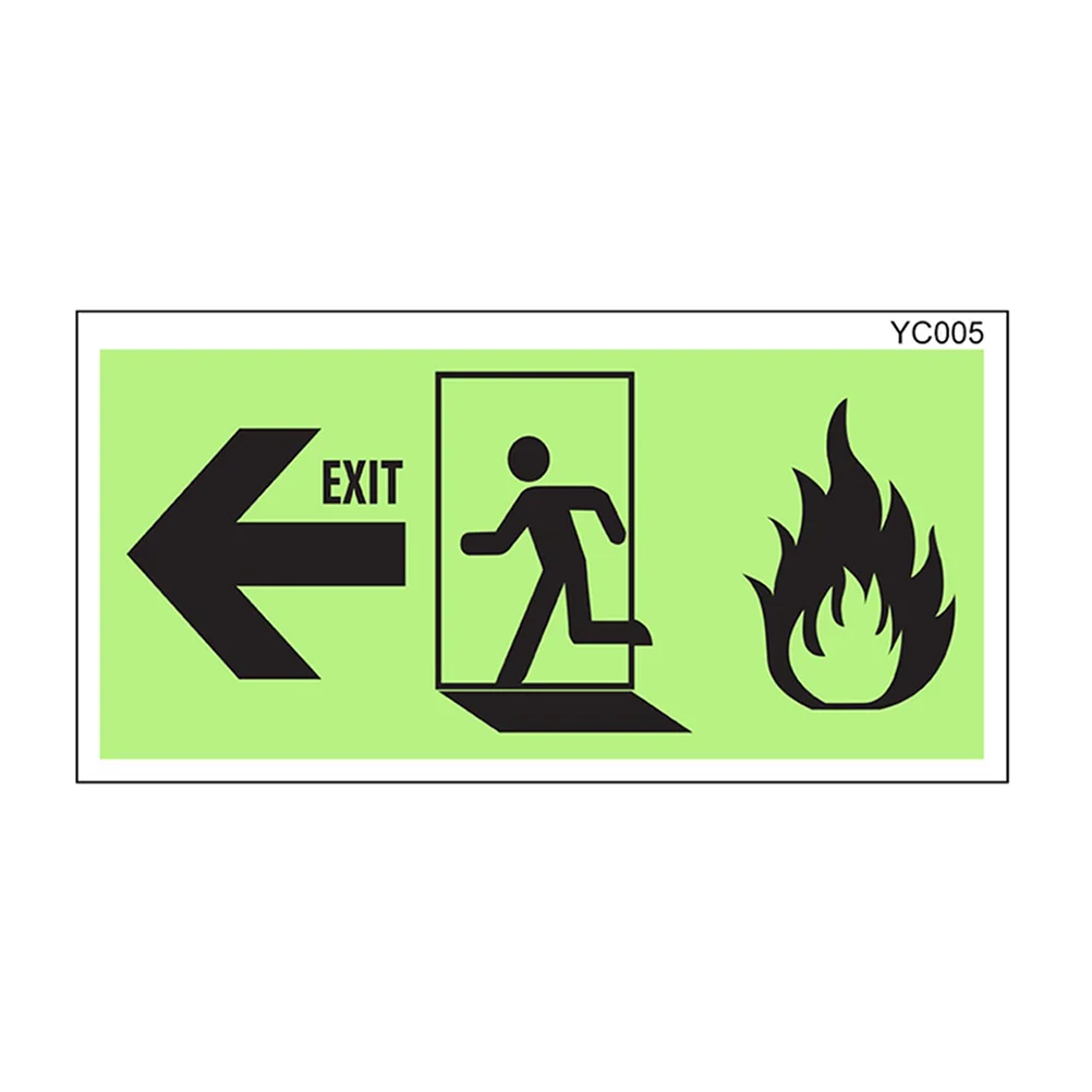 

Corridor Wall Sticker Emergency Exit Sign Decal Glow The Dark Decals Warning Stickers Signs Pvc