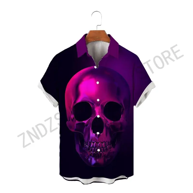 

Festival Clothing Shirts for Men Party Fashion 2022 Clothes Vintage Hot Sale Prom Blouses Skull Shirt Summer Men's Beach Fashion