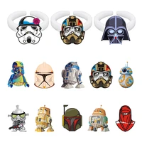 disney star wars clear printing cartoon ring white ring resin adjustable ring party accessories children kids gift jewelry xl527
