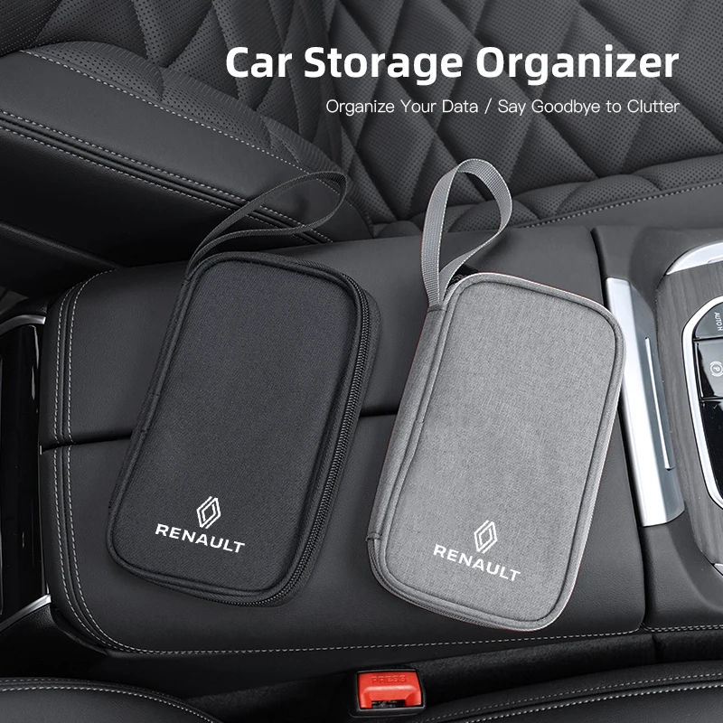 Фото Зарядное устройство, кабель для передачи данных, USB-сумка для хранения на молнии, аксессуары для нового Renault Clio Megane Logan Duster Sandero Captur Sport Fluence RS №5