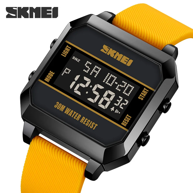 

SKMEI New Fashion Digital Watch For Men Cyberpunk Watches Sport Waterproof Wristwatch 2Time Display Clock Countdown Alarm Clock