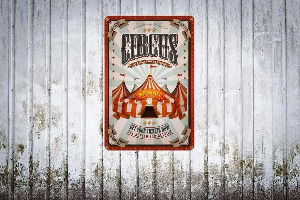 Swono Crcus Tn Sgns come Get Your tckets Now Плакат Vntge Metl Sgn для мужчин и женщин Wll Декор Brs Revival Cafe Pubs