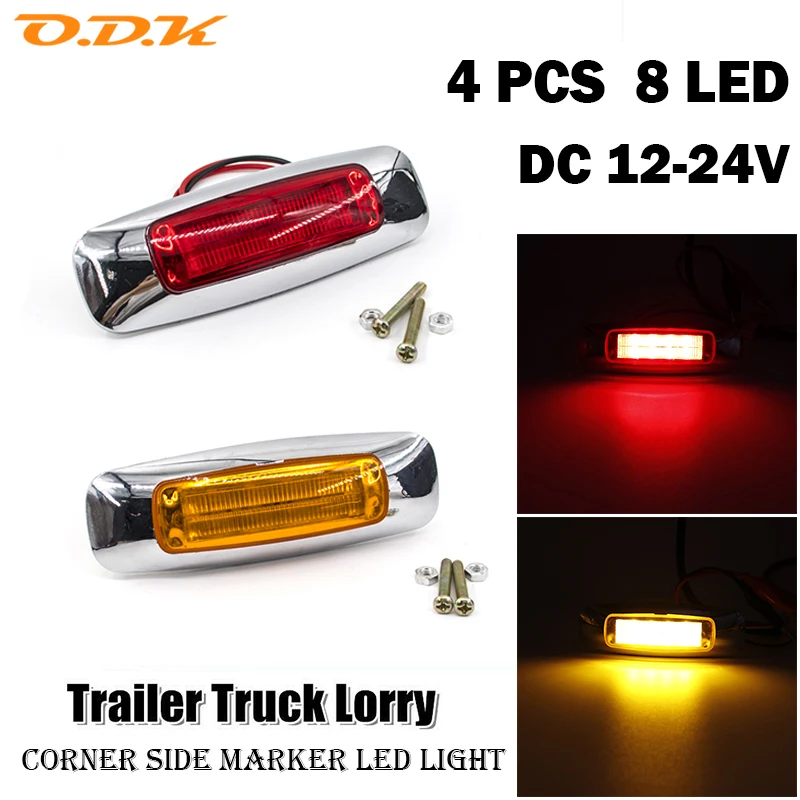 

12v 24v Led Side Marker Light for Trailer Truck Caravan Side Clearance Marker Light Lamp Led Lorry Red Yellow Emergency Flasher