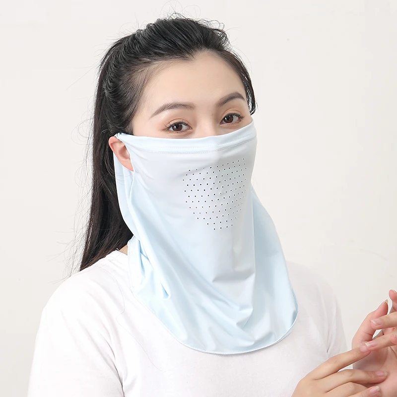 Спортивная маска унисекс шарф дышащая из ледяного шелка на все лицо