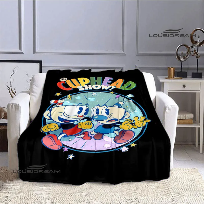 

Cuphead Anime Printed Blanket Children's Warm Beautiful Blanket Flannel Soft and Comfortable Blanket Home Travel Birthday Gift