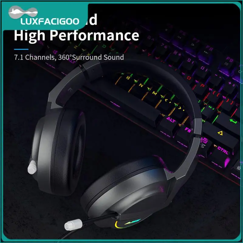 

Led Light Over Ear Headphones Usb Wired Gaming Headset 7.1 Stereo Surround Sound Noise Isolating Wired Gaming Headphone Ax365