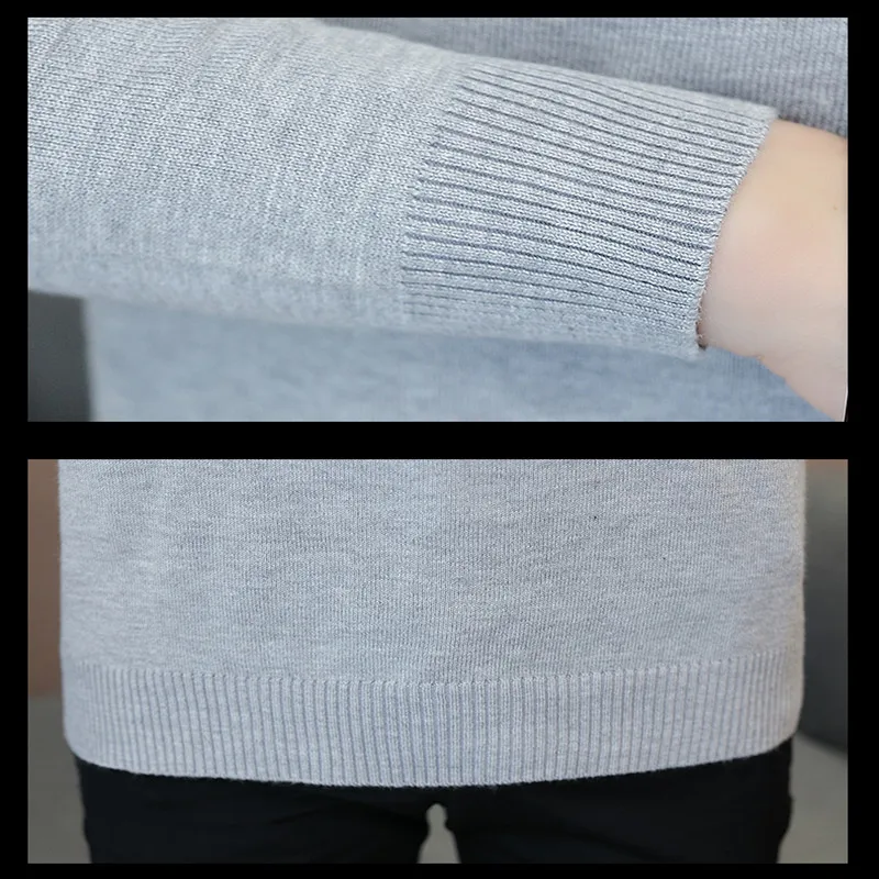 Thin Section Long-sleeved Sweater Men's Round Neck Pullover Striped Sweater Half-sleeved T-shirt Men's Slim Student Bottoming Sh