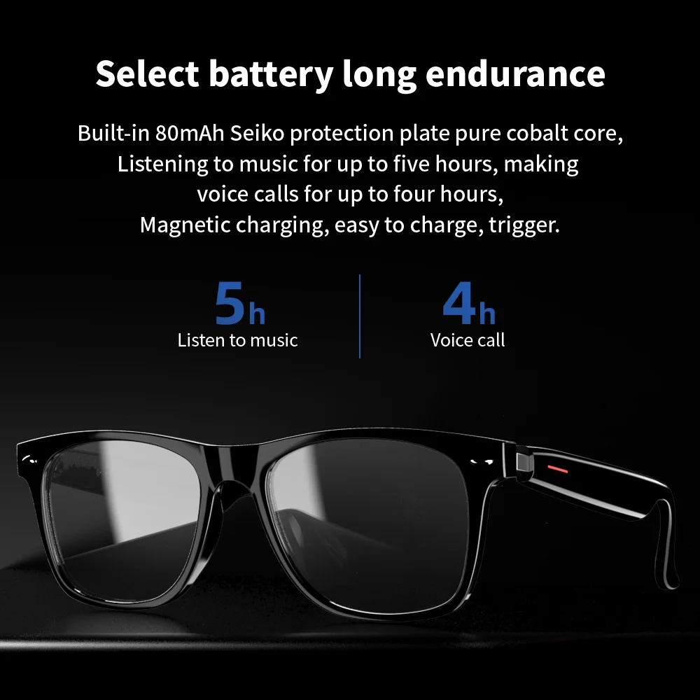 

Glasses Wireless Bluetooth 5.3 Music Sunglasses Earphone Outdoor Hands-Free Calling Music Polarized/Anti-Blue Eyeglasses