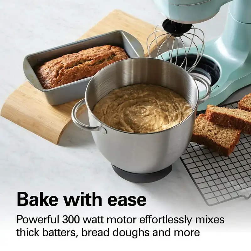 

with 4 Quart Stainless Steel Bowl, 7 Speeds, 300 Watt Motor, Aqua, 63397