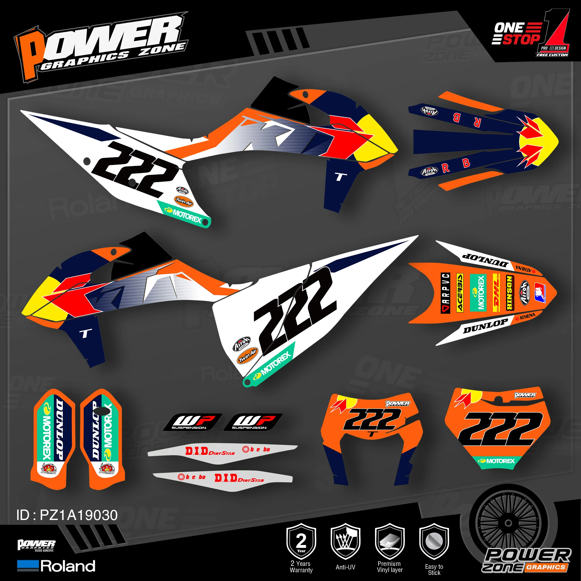 Набор наклеек PowerZone для KTM SX SXF MX 19-20 EXC XCW Enduro 20-N 125-500cc 30 | Автомобили и мотоциклы