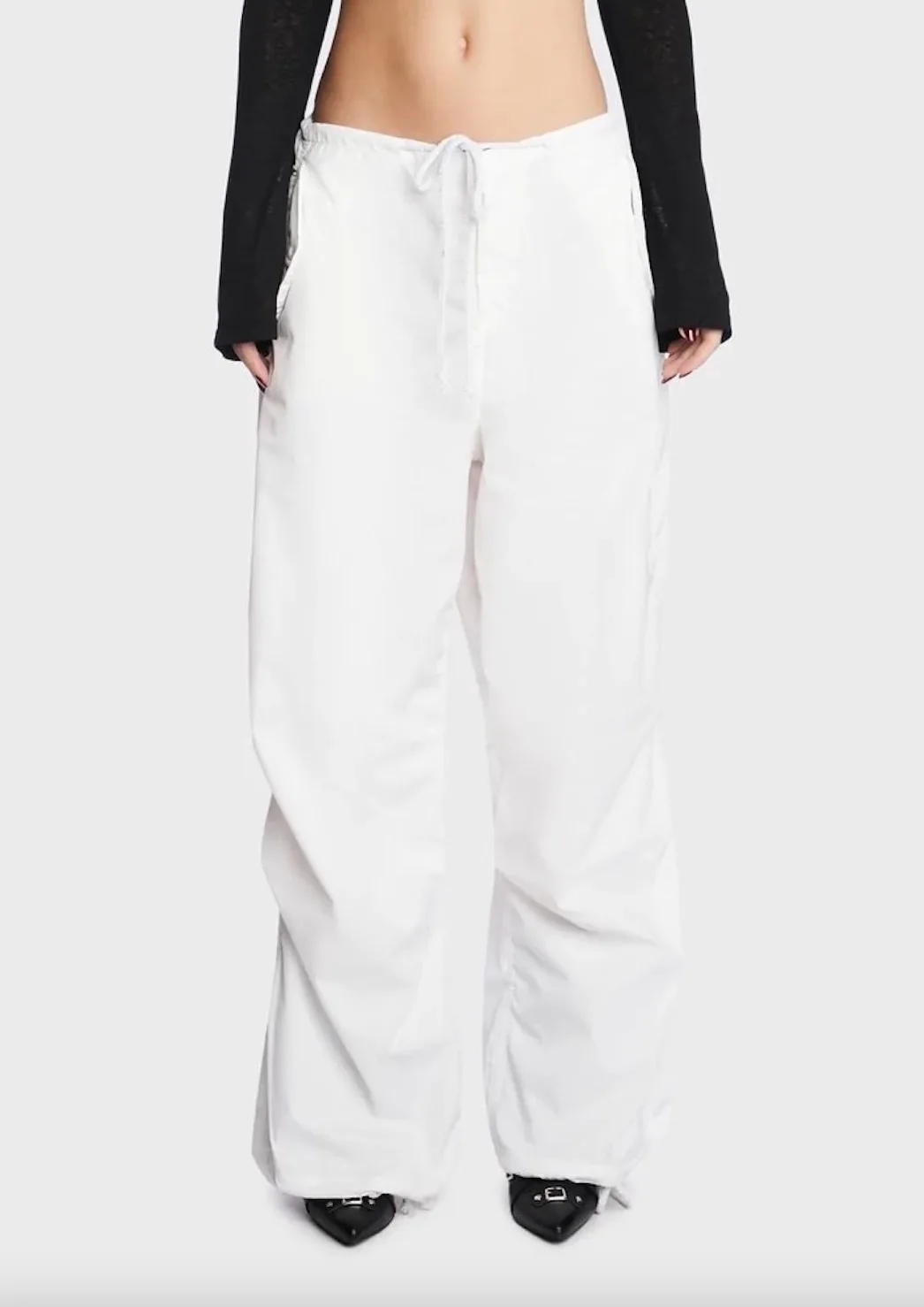 

Зима 2022 женская одежда 2K уличная одежда с регулируемым шнурком эластичные широкие брюки с заниженной талией в стиле High Street