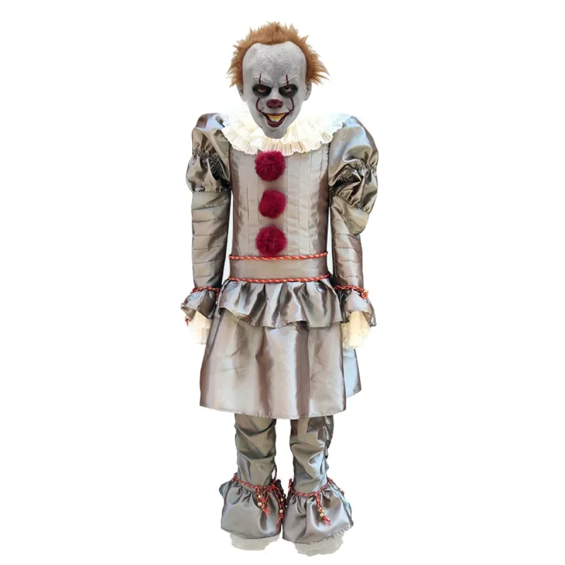

Joker Pennywise Children Costume Clown Cosplay Costume Halloween Party Costumes American Comic Gray New Gift