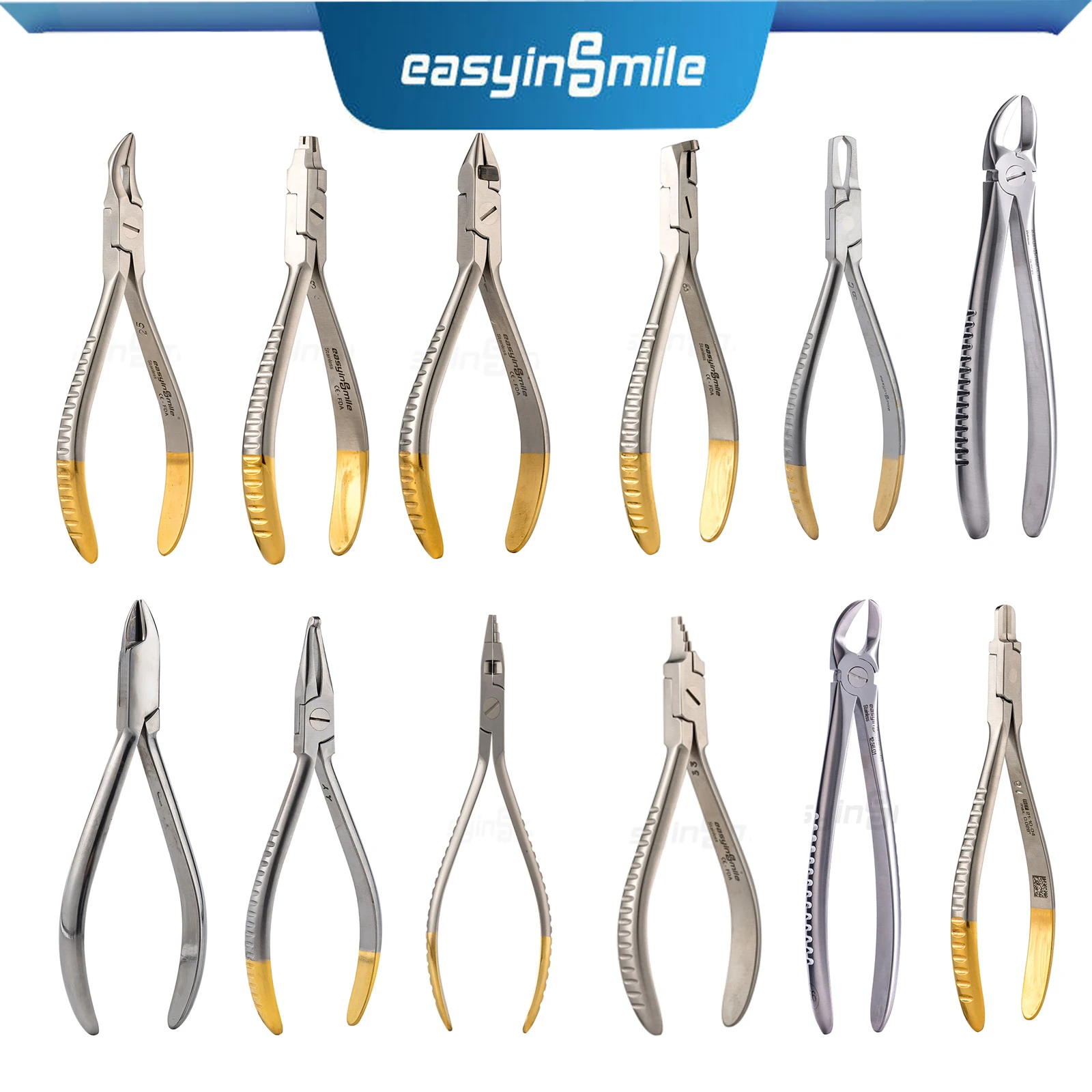 

Easyinsmile Dental Forcep Orthodontic Plier Distal End Wire Cutter Plier Howe KIM Weingart Band Removing Stainless Steel Tools