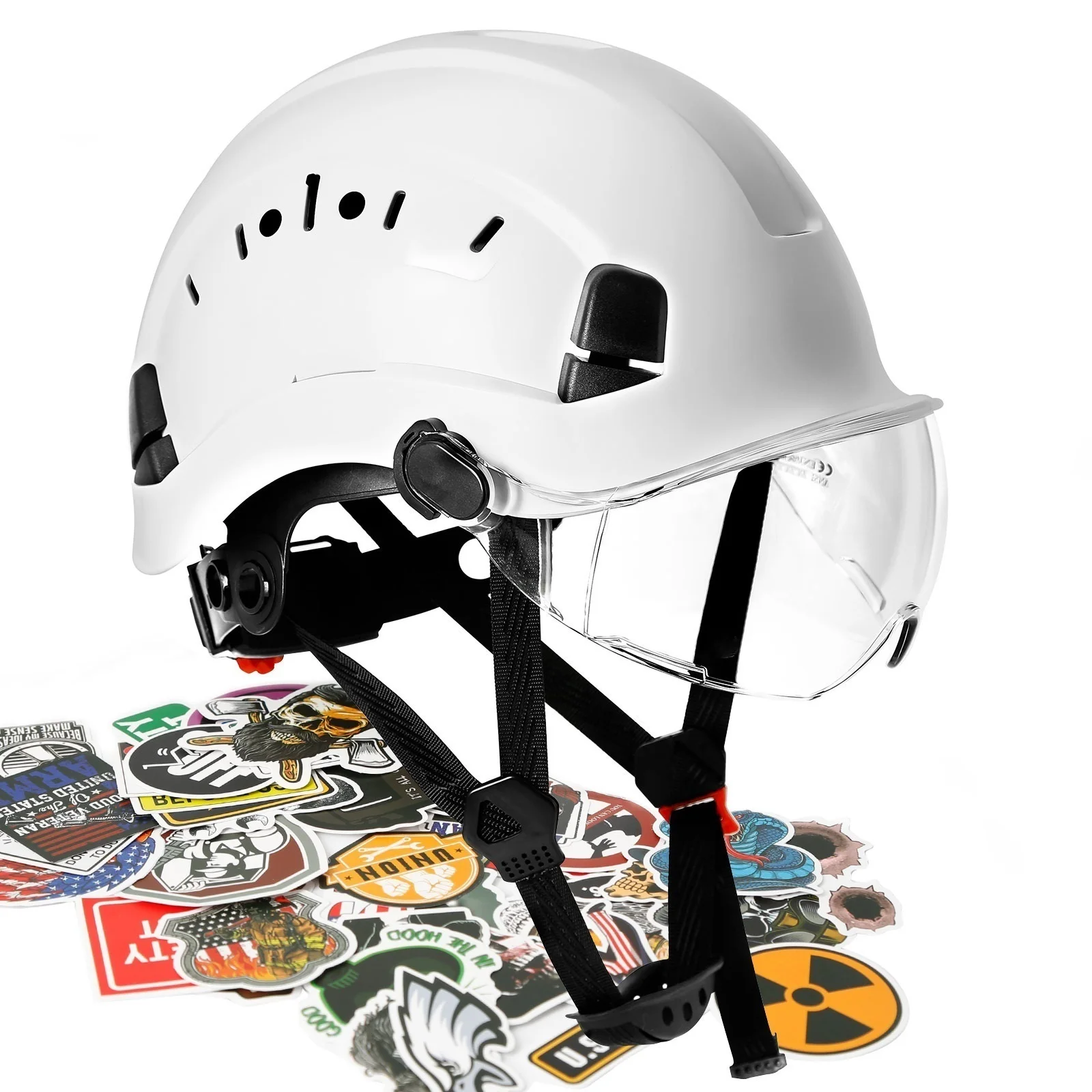 

, Защитный шлем с очками, Мужская Строительная твердая шапка, высококачественные защитные шлемы из АБС-пластика, рабочая шапка для работы, альпинизма