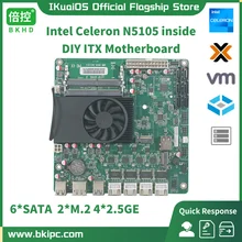 Intel Celeron N5105 ITX DIY Motherboard Home NAS 4 Cores 4 Threads Low Power Consumption 4x2.5GbE 2xM.2 6xSATA Slot BK NVR N5105