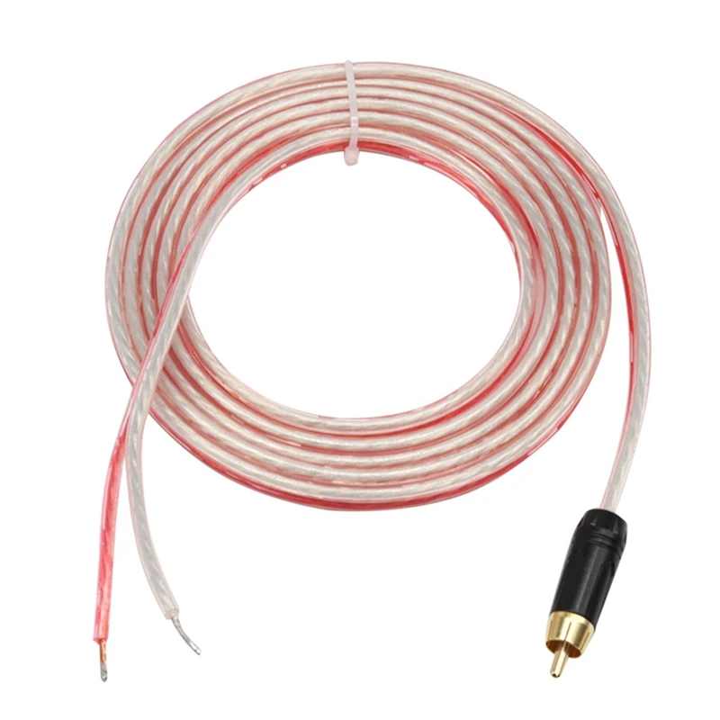 

Replacement Repair Speaker Bare Wire Cable 5Ft With RCA Plug To Stripped Ends