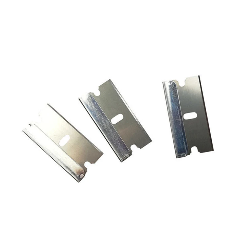 

100Pcs Metal Blades Safety Razor Scraper Glue Knife Glass Cleaner Replacement Carbon Steel Blade Car Tinting Tools