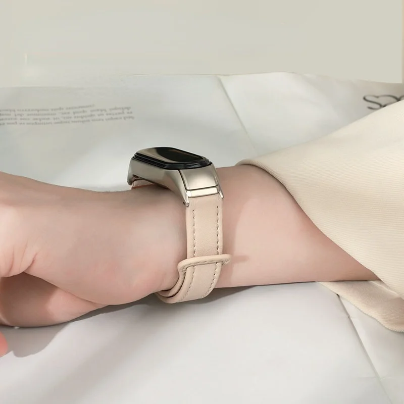 

SHACKER Polso in pelle colorata per Xiaomi Mi band 3 4 5 6 orologio sportivo con cinturino per Xiaomi mi band 5 bracciale