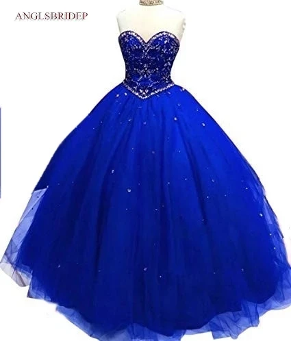 ANGELSBRIDEP Ball Gown Quinceanera Dress For 15 Party Sexy Sweetheart Crystals Beading Sweet 16 Debutante Cinderella Birthday