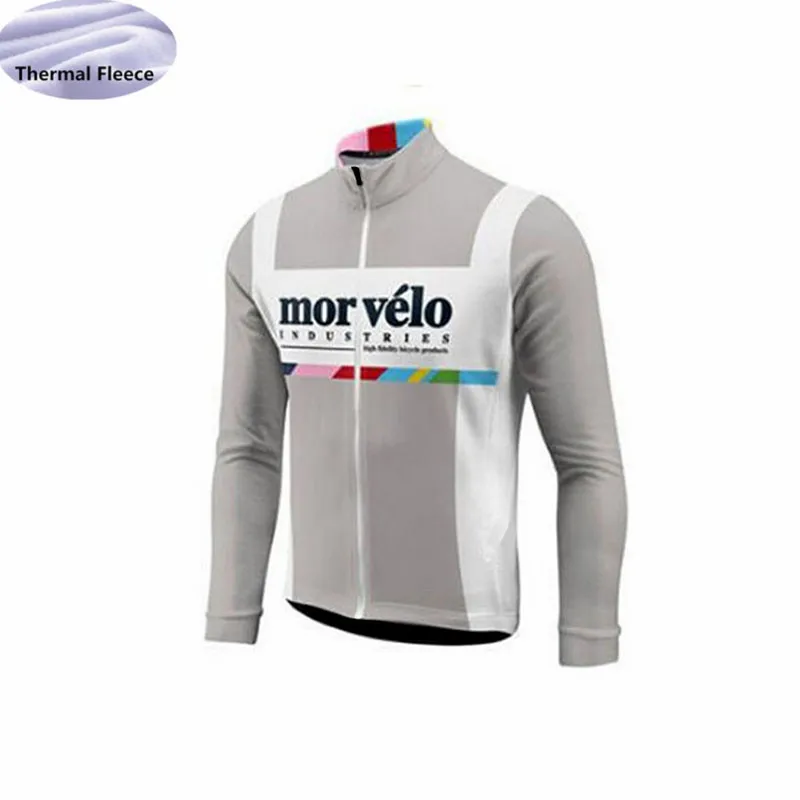 

MORVELO Cycling Jersey Men Winter Thermal Fleece Cycling Clothing triathlon Long sleeve maillot ropa ciclismo hombre