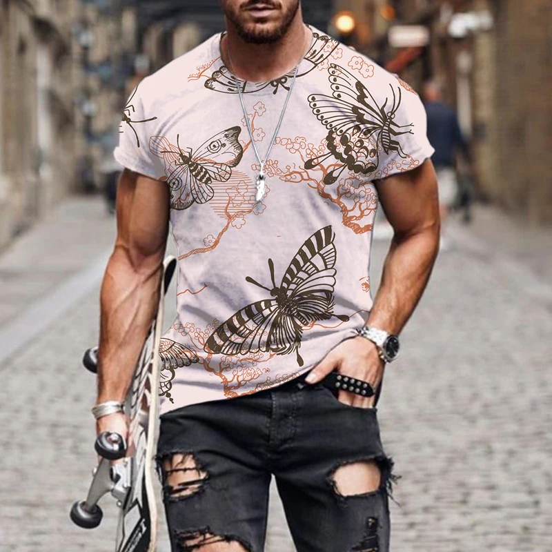 

Fashion Summer Hot Sale 3D Printing Exquisite butterfly pattern Male/Female T-shirt Street Trend Personality Loose Oversized Top