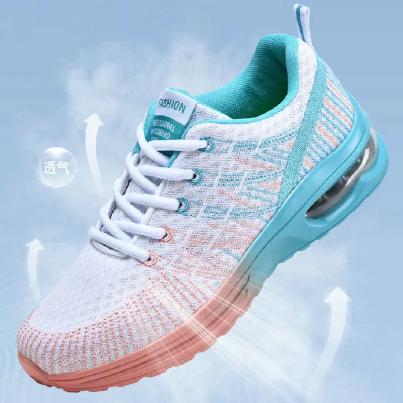 Lightweight Women's Walking Shoes Mesh Breathable Casual Air Cushion Sports Oversized Running Shoe Style Zapatos De Mujeres