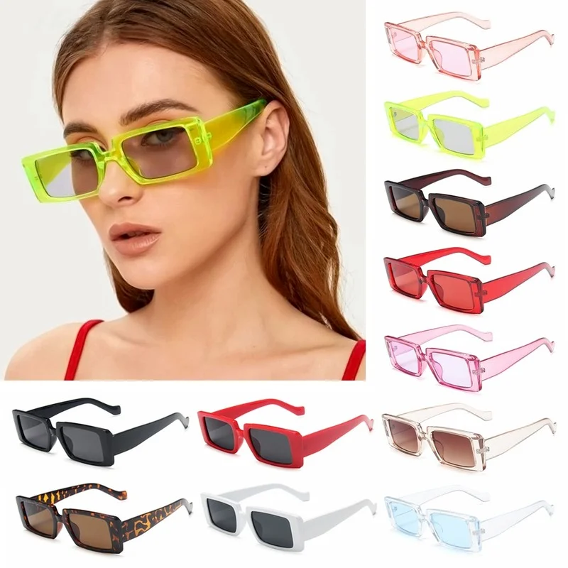 

Candy Color Vintage Wide Frame Women Sunglass Small Rectangle Sunglasses Travel Female Lens Trendy Eyewear Sunglasses for Women